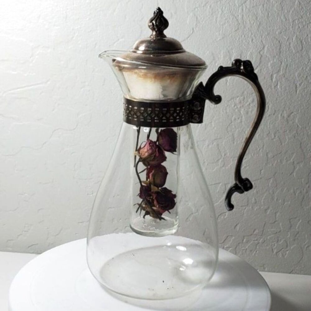 Beverage Server with a silver-plated handle and top ~Vintage/Antique~